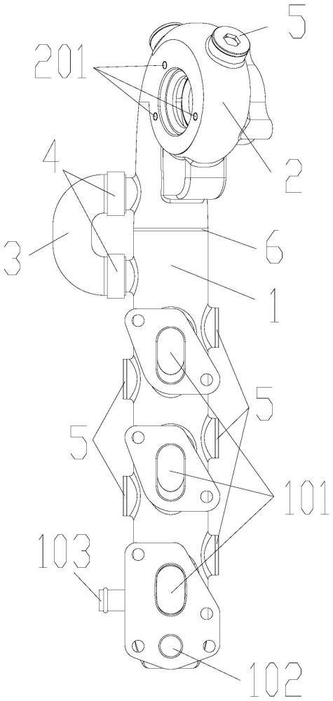 整体式水冷集成排气歧管涡轮箱的制作方法