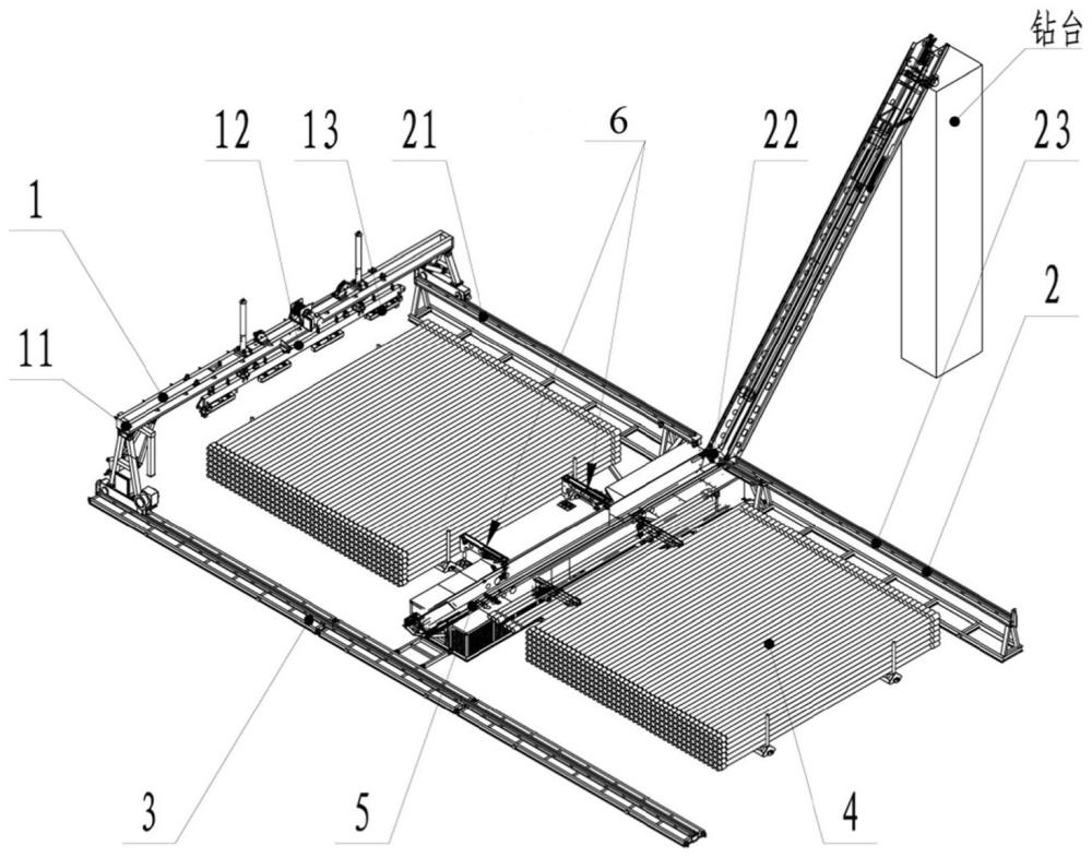 堆场管柱自动化输运装置及输运方法与流程
