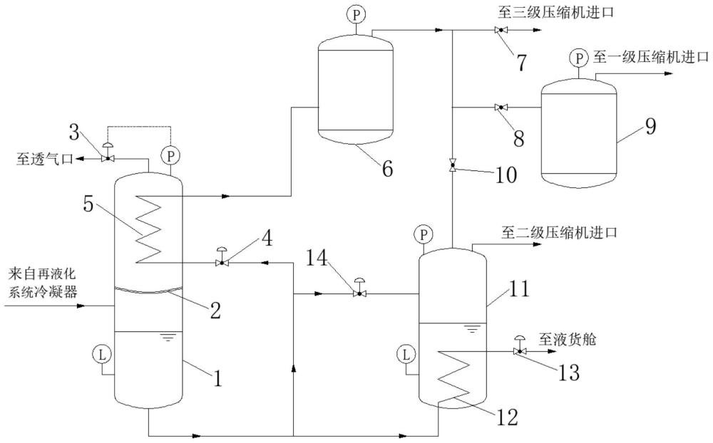 一种液化气船不凝性气体的处理装置及控制方法与流程