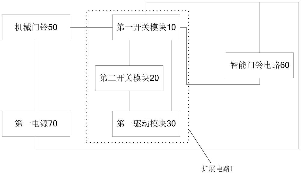 扩展电路、控制方法、存储介质及门铃系统与流程