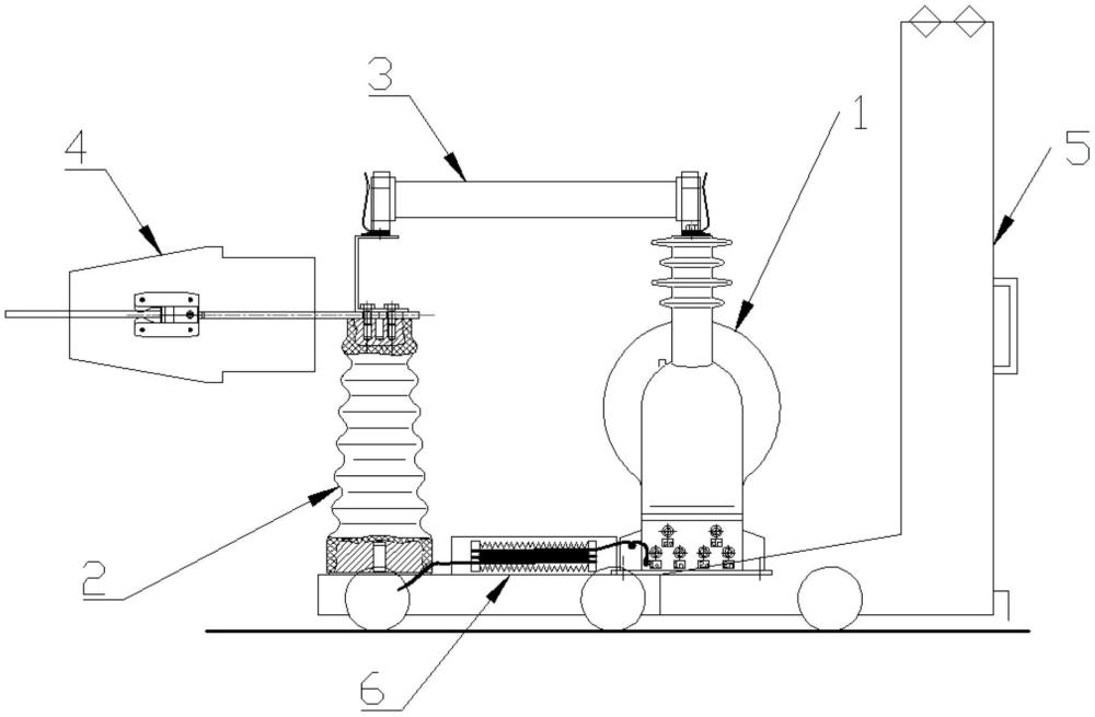 设置可伸缩接地线的电压互感器小车的制作方法