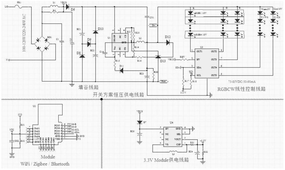 一种五路线性彩灯电路的制作方法