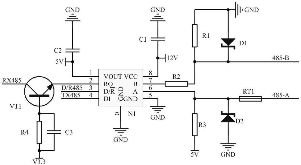 一种可用于电力线载波通信模块的RS485电路的制作方法