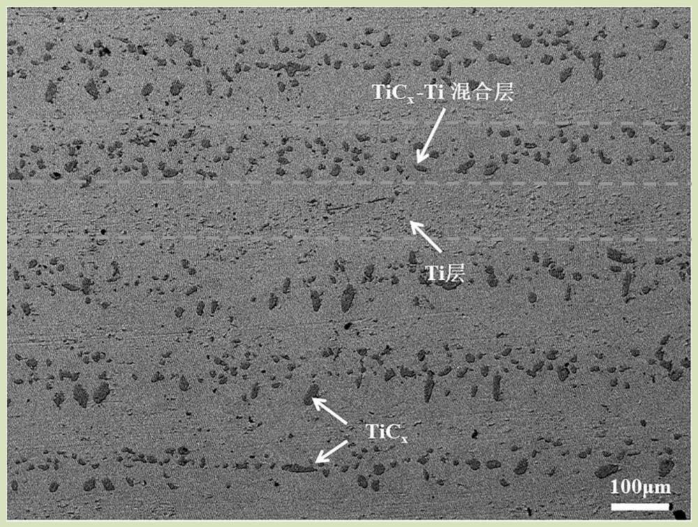 一种高强韧层状结构TiCx/Ti基复合材料及其制备方法