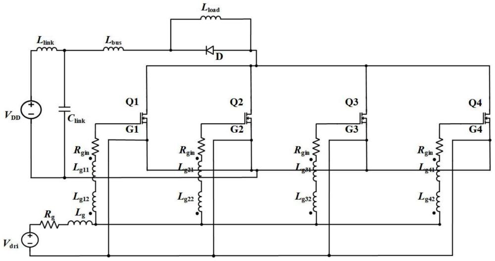 一种多芯片并联的门级驱动回路全耦合电感电路拓扑