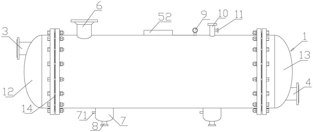 一种压缩热零气耗干燥机用卧式冷凝器的制作方法