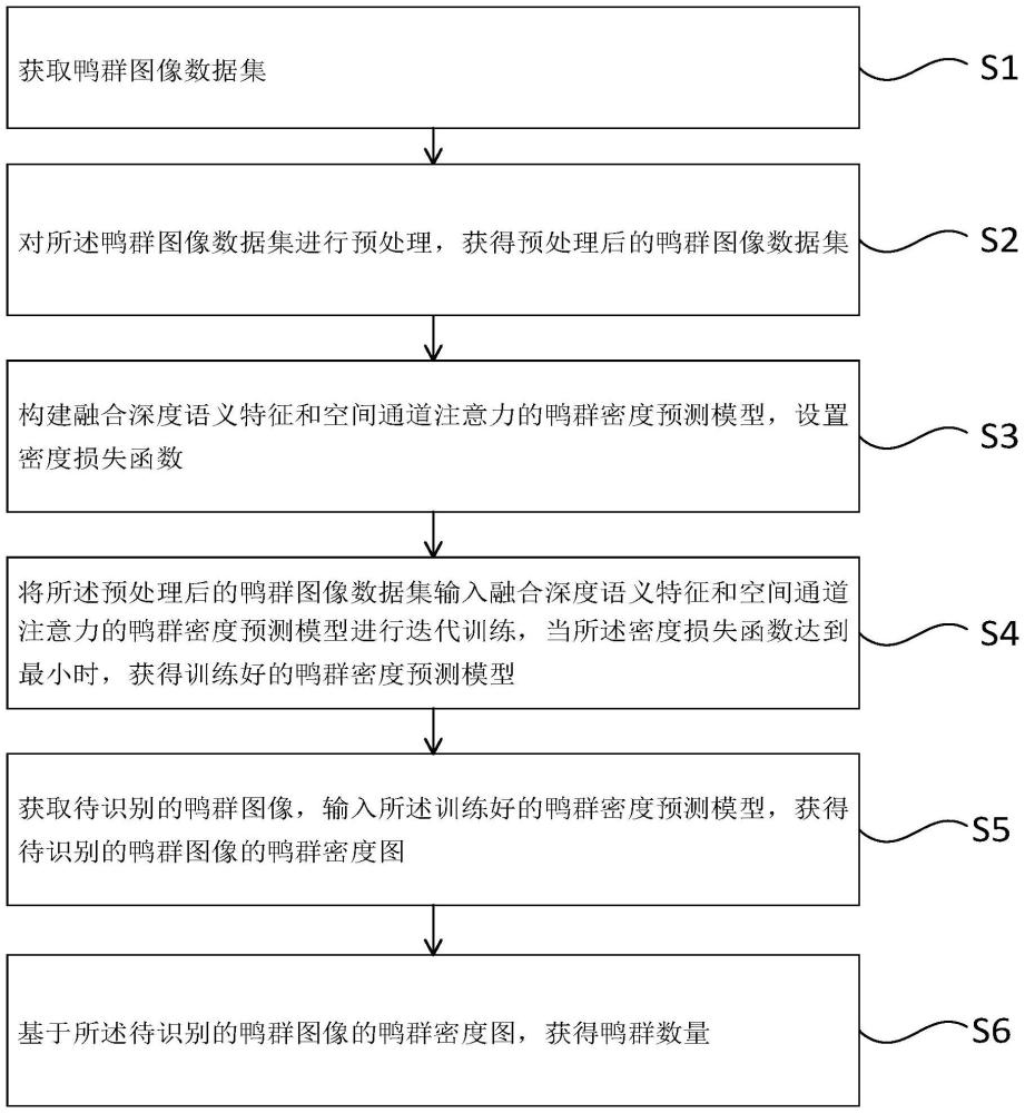 基于融合深度语义特征和空间通道注意力的鸭群密度图计数方法