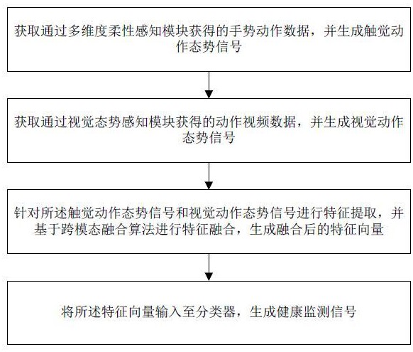 多维度柔性感知与视觉态势混合的健康状态监测方法、装置及系统