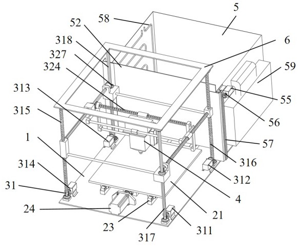 一种粘结剂喷射打印的3D打印装置