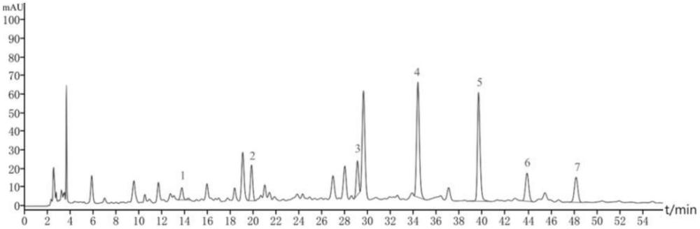 一种同时测定中药组合物中7种成分含量的方法