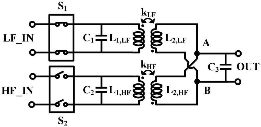 一种基于片上变压器的频率路径可切换匹配器