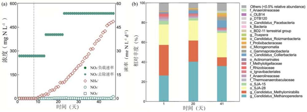 一种基于反硝化厌氧甲烷氧化过程的硝酸盐废水处理及资源化方法