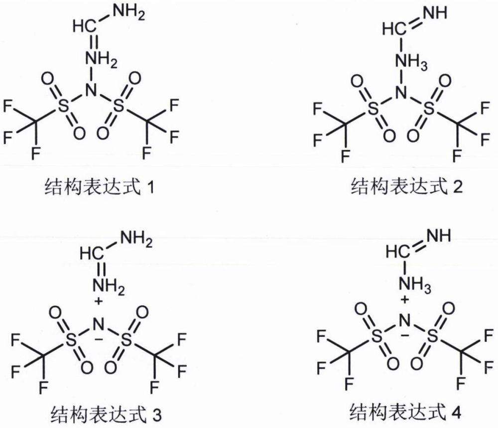 双三氟甲烷磺酰亚胺甲脒化合物结构及其制备方法与应用