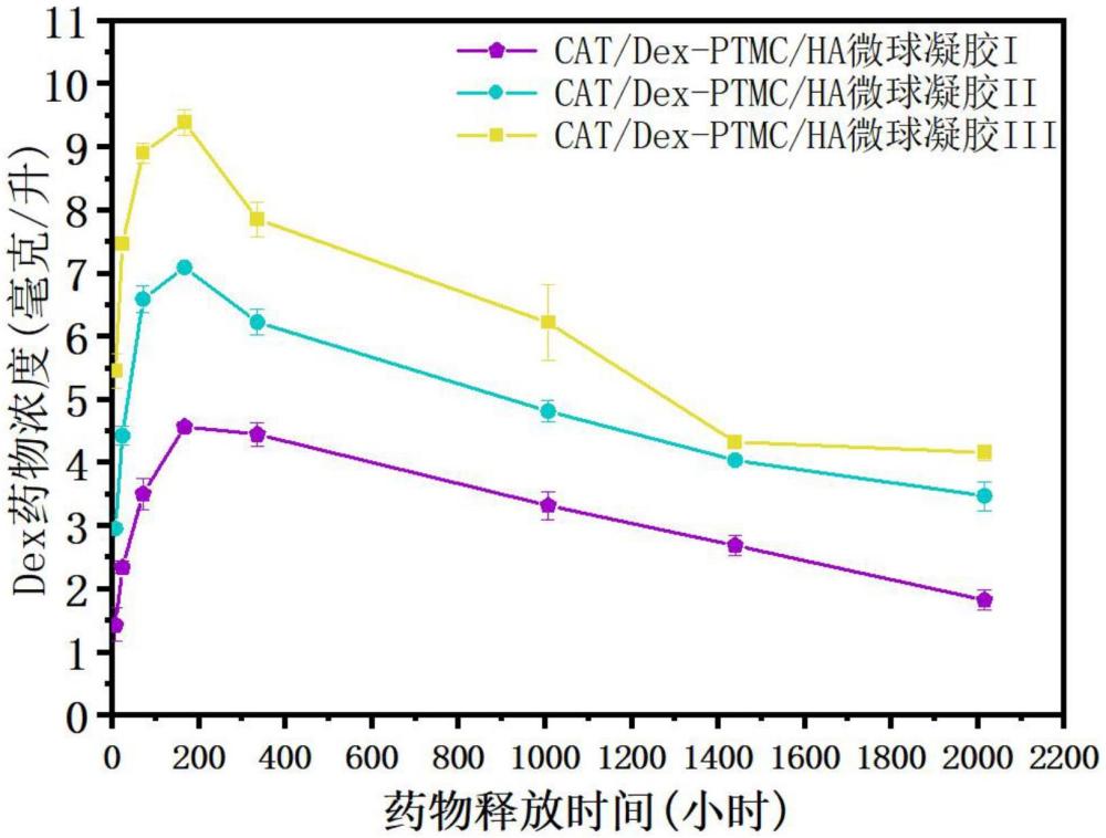 一种用于治疗急性毛细胞损伤的CAT/Dex-PTMC/HA多功能生物微球凝胶