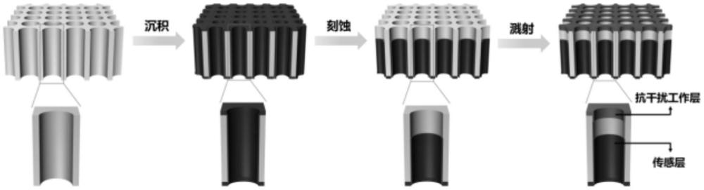 一种双工作界面的纳米孔阵列电极及其制备方法与应用