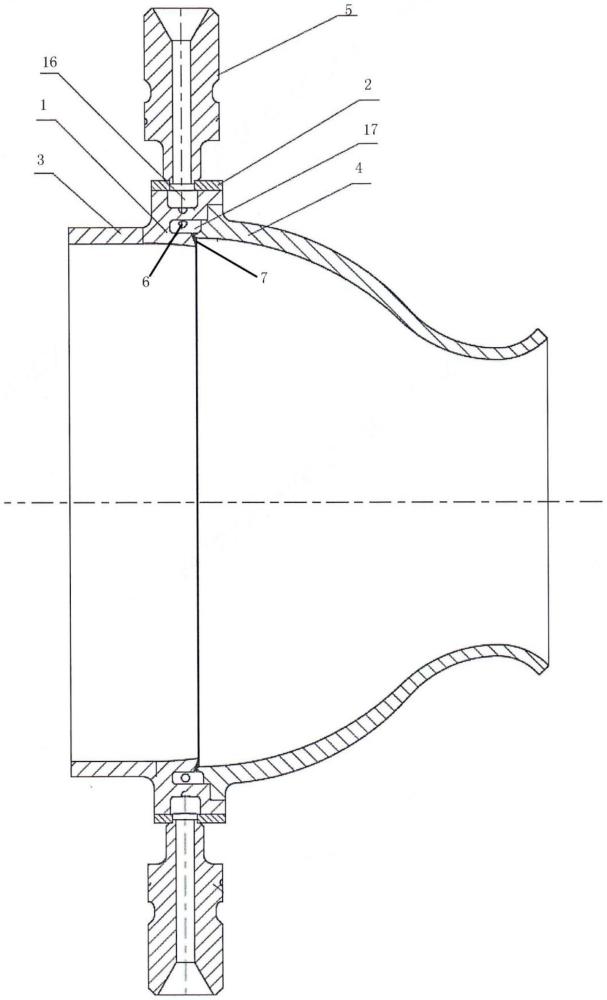 一种内冷却液膜均匀的冷却环结构及其加工方法与流程