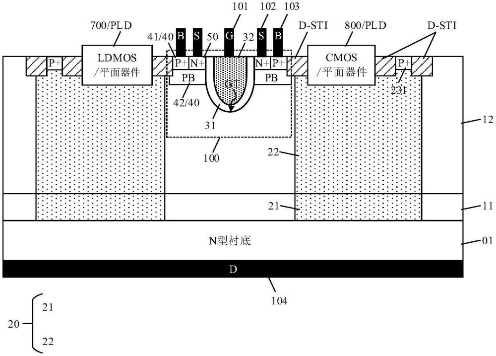 一种可集成的纵向高压器件及其制备方法与流程