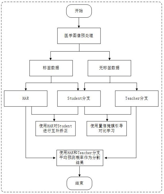 一种基于置信掩膜引导对比学习的半监督医学图像分割方法