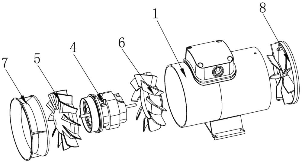 一种单电机双扇叶管道换气扇的制作方法